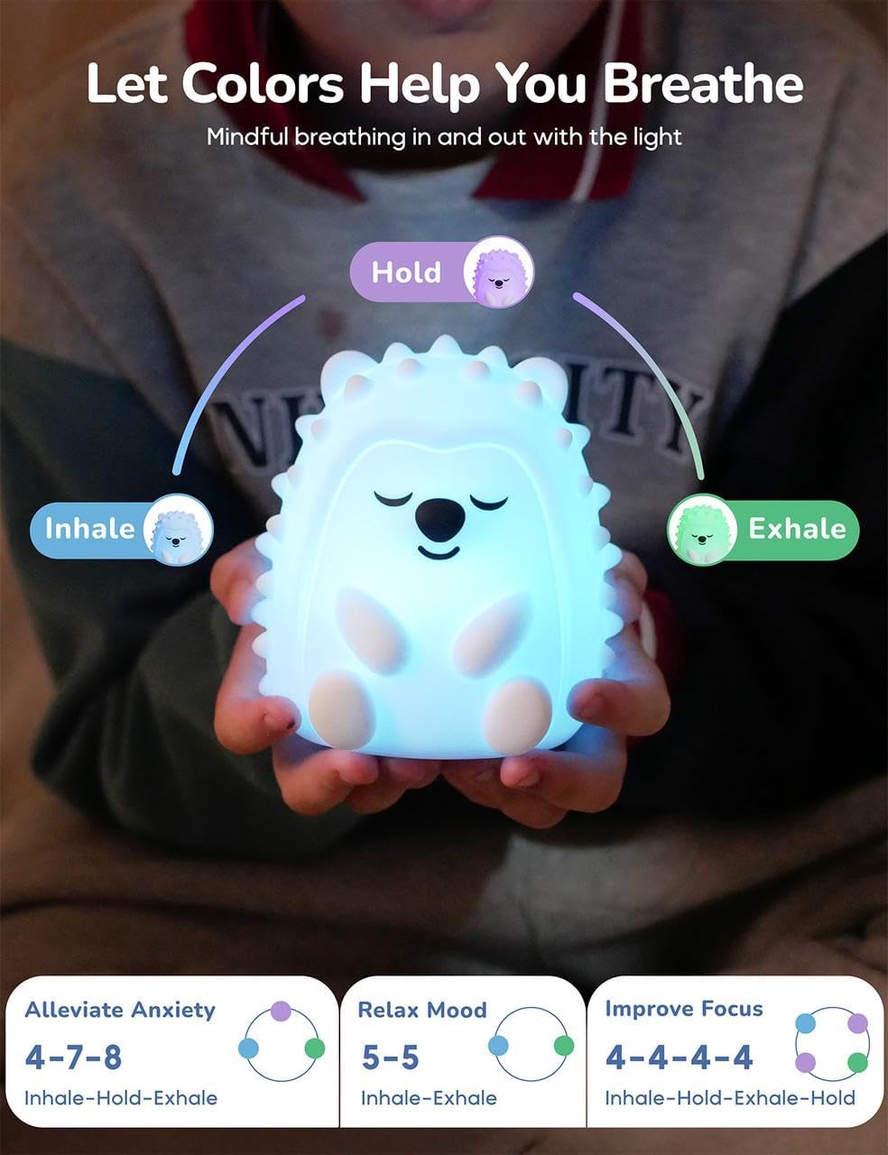 Breathing Pal, Anxiety Relief Kid Breathing Light for Calm Down Corner