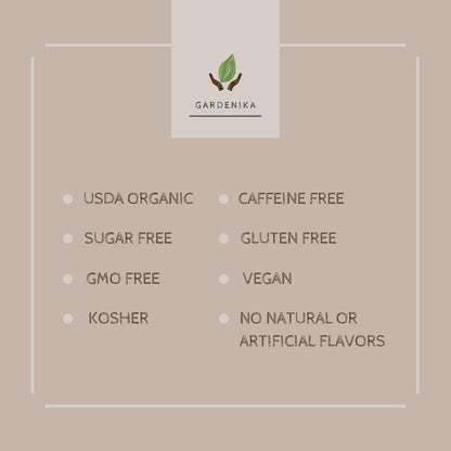 Gardenika Organic Loose Leaf Tea Sampler - Herbal Caffeine-Free Set - Ayurvedic Blend, KSA Kosher, No Natural or Artificial Flavors (5 Pack)