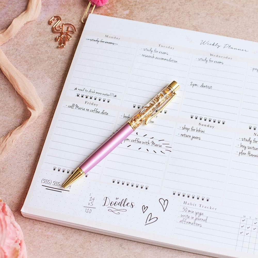 Peachly Desktop Weekly Planner Notepad | 60 Undated Tear-Off Pages | Schedule Daily To-Do Lists | Increase Your Productivity In Less Than 5 Minutes A Week | Achieve Your Goals | Peach and Mint Fern