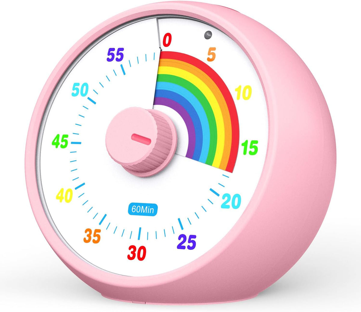 Visual Timer for Kids, 60-Minute Countdown Timer for Classroom Office Kitchen, Desk Timer Kids Time Management Tools with Silent Operation, Pomodoro Time Rainbow Pattern (Grass Green)