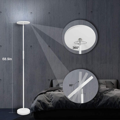 JOOFO LED Torchiere Floor Lamp with Remote, Stepless Dimmable Black