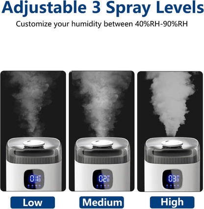 Akeshan Large Humidifiers for Bedroom, 9L/2.5Gal Ultrasonic Cool Mist Humidifier, Top Fill Easy Clean with 350ML/H Large Mist Speed, Quiet, Suitable for Kids Room Plant Yoga Office Study Room Living