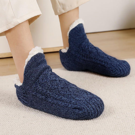 Unisex Fluffy Fuzzy Warm Slipper Socks for Men Women, Thick Fleece Lined Non-Slip Socks Indoor Floor