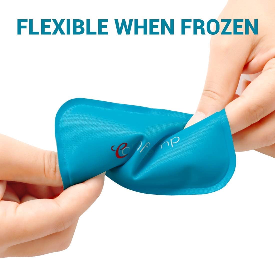 Small Ice Packs, 6 Pcs, Reusable Mini Gel Cold Packs for Injuries, Hot Cold Compress for Kid's Boo Boos, Headaches, Wisdom Teeth, Breastfeeding, Pain Relief, Fever, Mosquito Bite, First Aid 3" X 4.5"