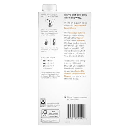 TAZO Skinny Chai Latte Concentrate, 32 oz Cartons, 2-Pack
