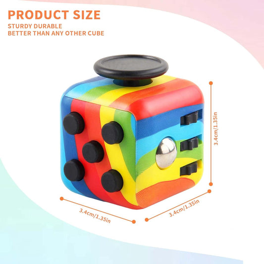Fidget Cube for Adults, 4-Pack Cube Fidget Anxiety Relief, Silent & Audible Fidget Cube for Anxiety Relief, Handheld Sensory Toy for ADD/ADHD/OCD, Focus & Relaxation