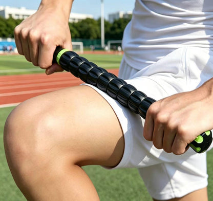 Muscle Roller Stick - A Full-Body Massage Roller that Can Relieve Muscle Soreness, Cramps and Tension After Exercise. It is a Handheld Physical Therapy and Recovery Tool（Black and Purple）