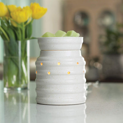 Candle Warmers ETC. Illumination Fragrance Warmer- Light-Up Warmer for Warming Scented Candle Wax Melts and Tarts or to Freshen Room, White Harmony