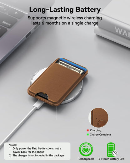 TWZKG for MagSafe Wallet, Works with Apple Find My,5 Card Holder with Stand