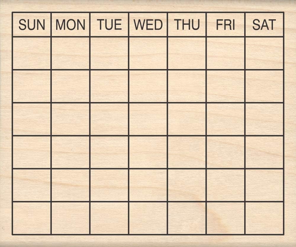 Stamps by Impression Journal, Habit Tracker, Calendar Rubber Stamp 2.25" x 2.75" 6 Row ST 1298