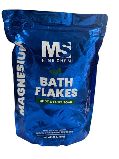 Pure Magnesium Flakes, 1lb| Great for Foot & Body Bath Soaks | Natural Magnesium Chloride Minerals | Better Absorption Over Epsom Salt | Relaxation & Skin Hydration Support