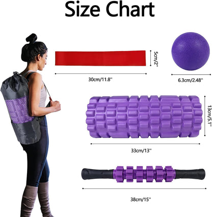 5 in 1 Foam Roller Set High Density Patented Foam Roller for Exercise