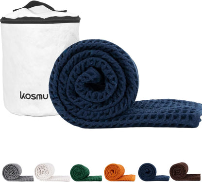 Luxury Organic Japanese Cotton Hair Drying Waffle Towel Wrap for Women | Absorbent, Quick-Dry Head Turban for Shower, Sauna, Spa | Extra Large for Long, Curly, Straight Hair With Button (White, 1 Pc)