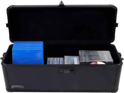 Vaultz Secure Security Lock Boxes - Safe Combination Lock Box, Storage for Documents, Valuables, Medicine & Money - 9.88 x 7.75 x 7 Inch - Black/Chrome