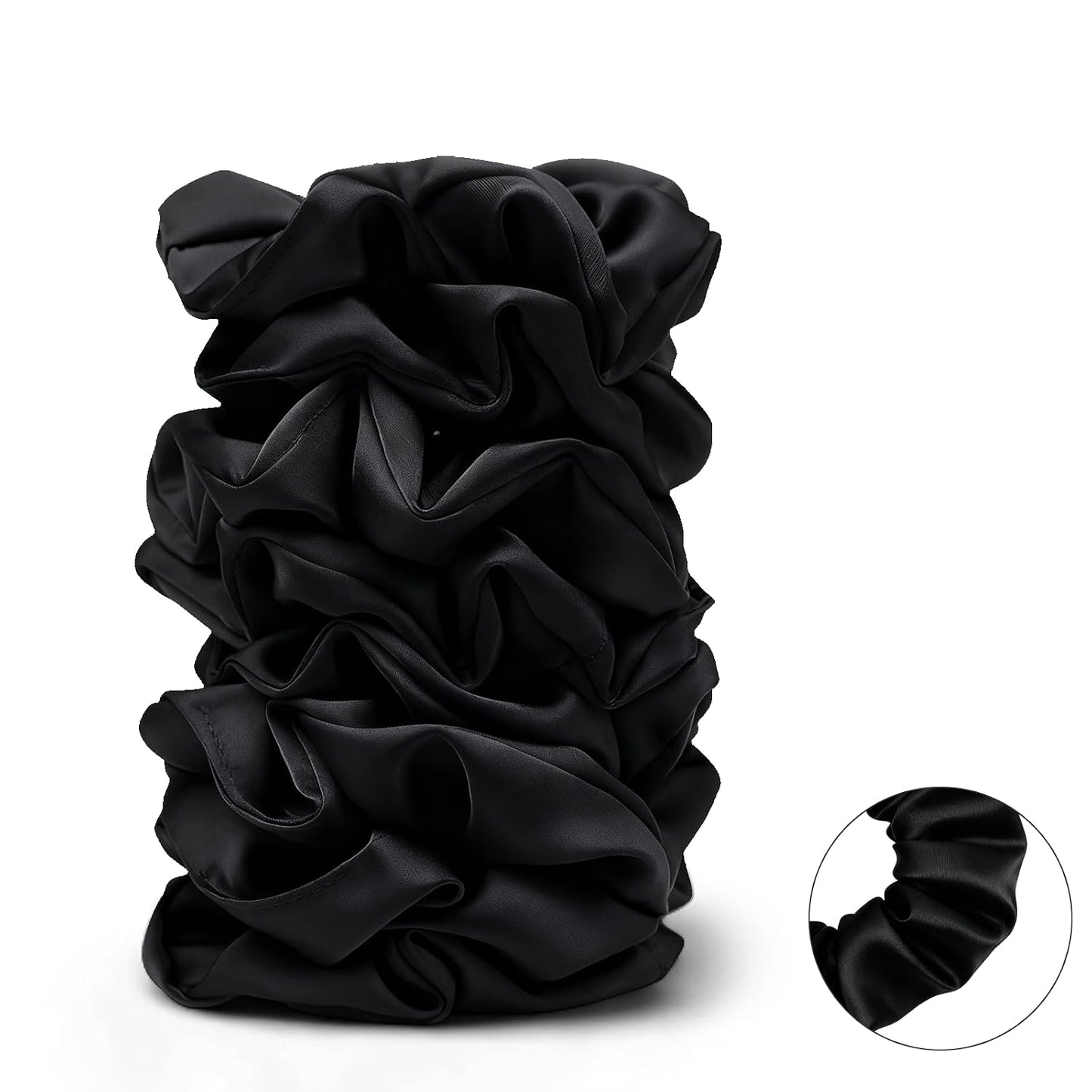 Satin Scrunchies for Women – 8PCS Blush & Brown Silk Hair Ties Set – No Crease, Frizz-Free, Gentle Elastic Hair Bands, Soft & Stylish Everyday Hair Accessories Gifts