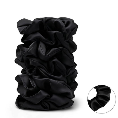 Satin Scrunchies for Women – 8PCS Blush & Brown Silk Hair Ties Set – No Crease, Frizz-Free, Gentle Elastic Hair Bands, Soft & Stylish Everyday Hair Accessories Gifts