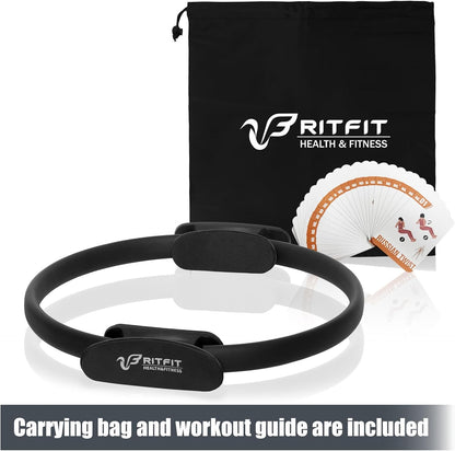 RitFit Pilates Ring Circle - 14 Inch Magic Fitness Circle for Toning Inner & Outer Thighs, Bonus Workout Guide Included
