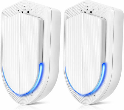 Plug In Air Ionizers - 2 Pack Negative Ion Technology Air Purifier, Quiet Mini Air Freshener for Home, Bedroom, Office, Basement - Portable Air Purifiers for Odor, Dust, Smoke, Pet Smell White