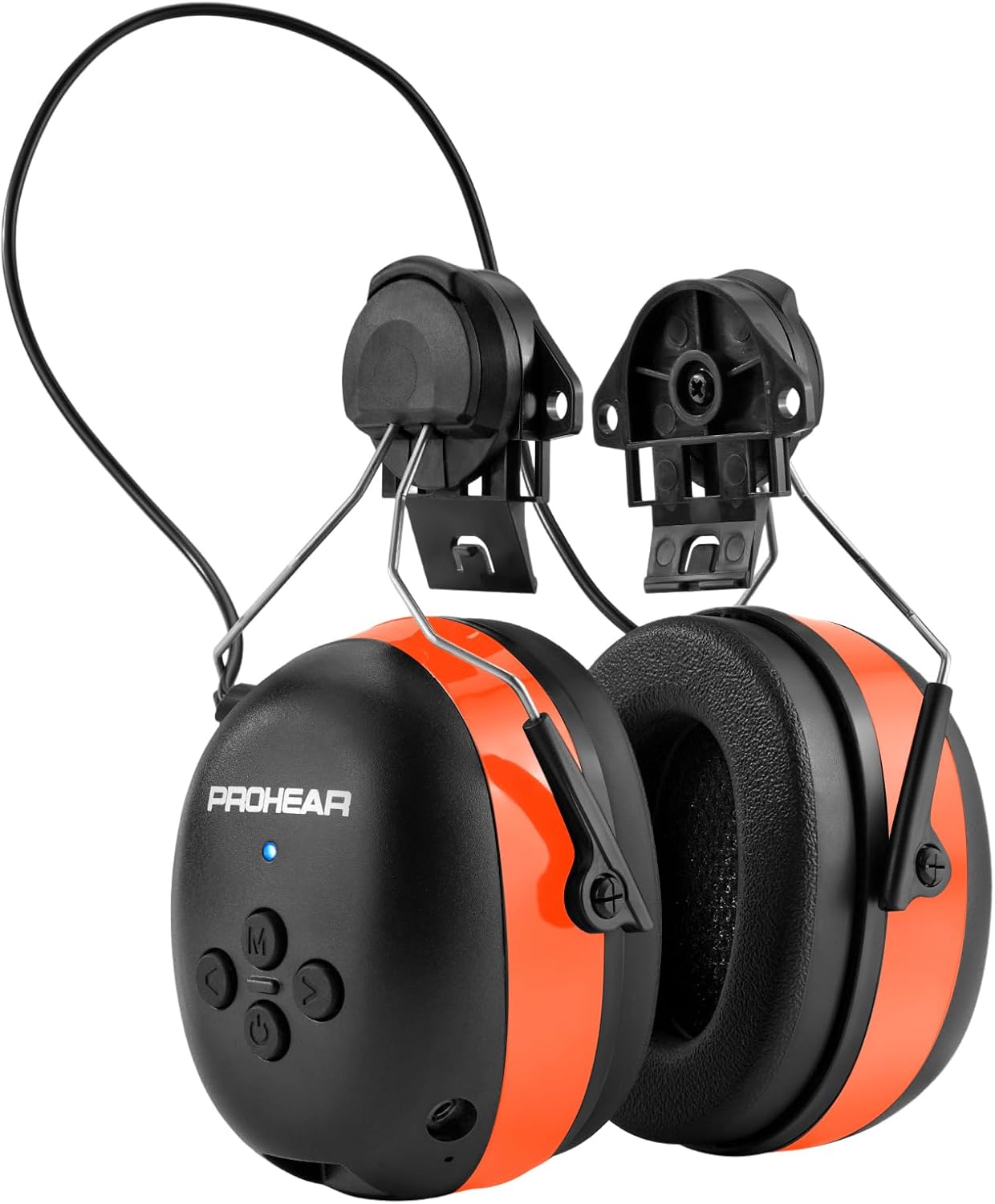 PROHEAR 037 Bluetooth 6.0 Hearing Protection Headphones with Rechargeable 1500mAh Battery, 30dB SNR Safety Noise Reduction Ear Muffs 120H Playtime for Mowing, Workshops, Snowblowing - Black