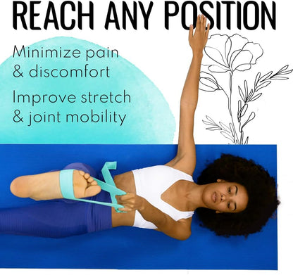 TECEUM 2 IN 1 Yoga & Mat Strap for Stretching – Cotton – 6/8/10 ft