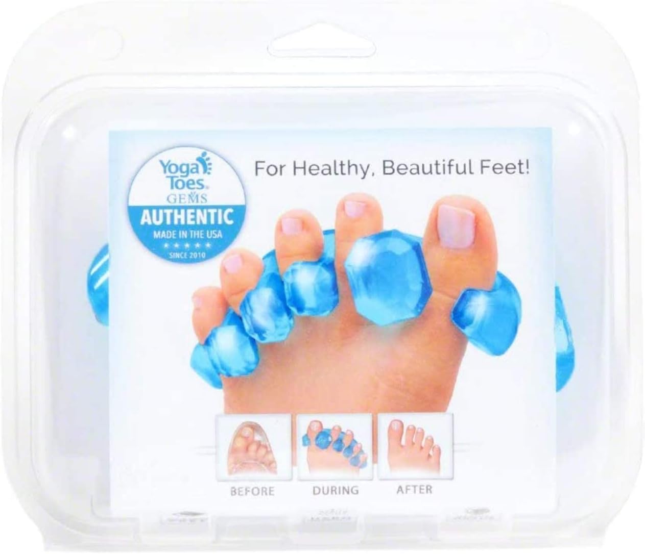 YogaToes GEMS: Gel Toe Stretcher & Separator - America’s Choice for Fighting Bunions, Hammer Toes (Size Small fits Shoe Sizes W: 7 and Over/M: 7 and Over) Sold as Pair