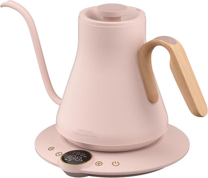 INTASTING Gooseneck Electric Kettle with ±1℉ Temperature Control for Pour Over Coffee & Tea, Quick Heating, BPA-Free Stainless Steel, Built-in Brew Timer, 1500W/0.9L (Ebony Black)