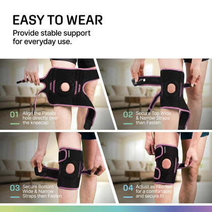 Modvel Knee Brace with Side Stabilizers & Patella Gel Pads for Pain Relief and Joint Support Breathable, Non-Slip Compression Sleeve for Men & Women, Arthritis, Meniscus, ACL Recovery