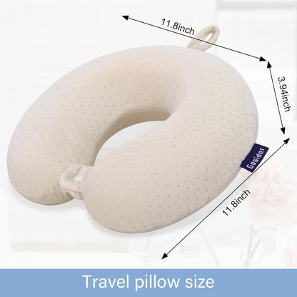 Neck Pillows for Sleeping Travel Pink Travel Pillow Comfortable U Shape Memory Foam Pillows Neck and Head Support Portable Travel Neck Pillow Suitable for Planes, Trains, Self-Driving Cars