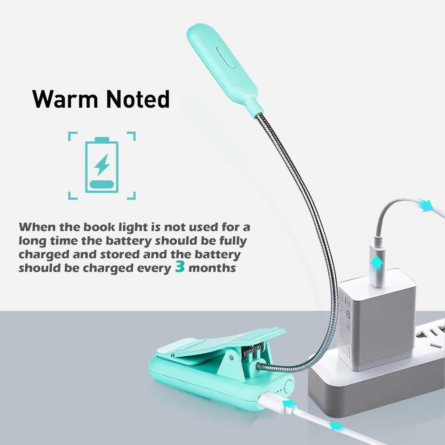 VAVOFO Amber Rechargeable Reading Light, Blue Light Blocking Book Light, 7 LEDs Eye Care 9 Colors 9 Brightness Clip On for Kids Bookworms Reading in Bed with Power Indicator Lasting 70h (Black)