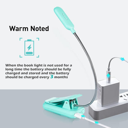 VAVOFO Amber Rechargeable Reading Light, Blue Light Blocking Book Light, 7 LEDs Eye Care 9 Colors 9 Brightness Clip On for Kids Bookworms Reading in Bed with Power Indicator Lasting 70h (Black)