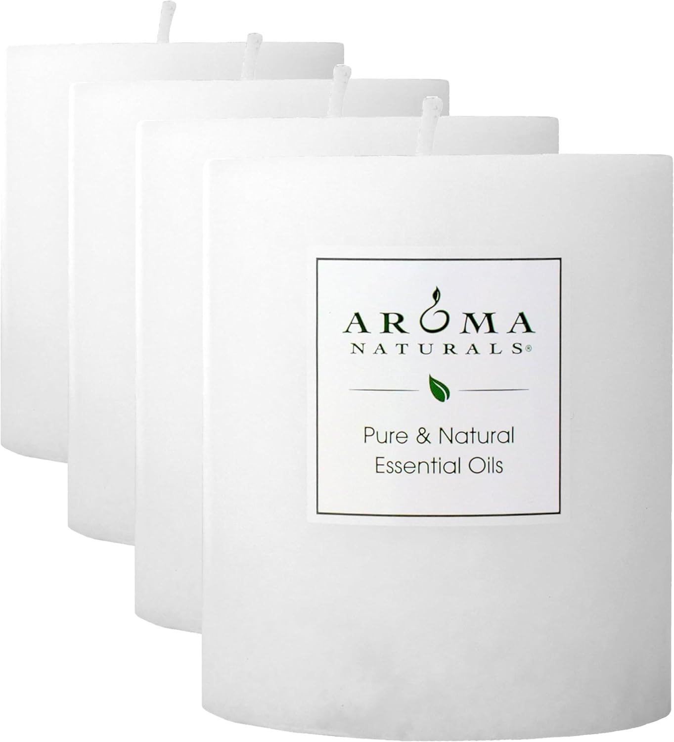 Aroma Naturals Essential Oil Orange and Lemongrass Scented Pillar Candle, Ambiance, 2.5 inch x 4 inch, Yellow