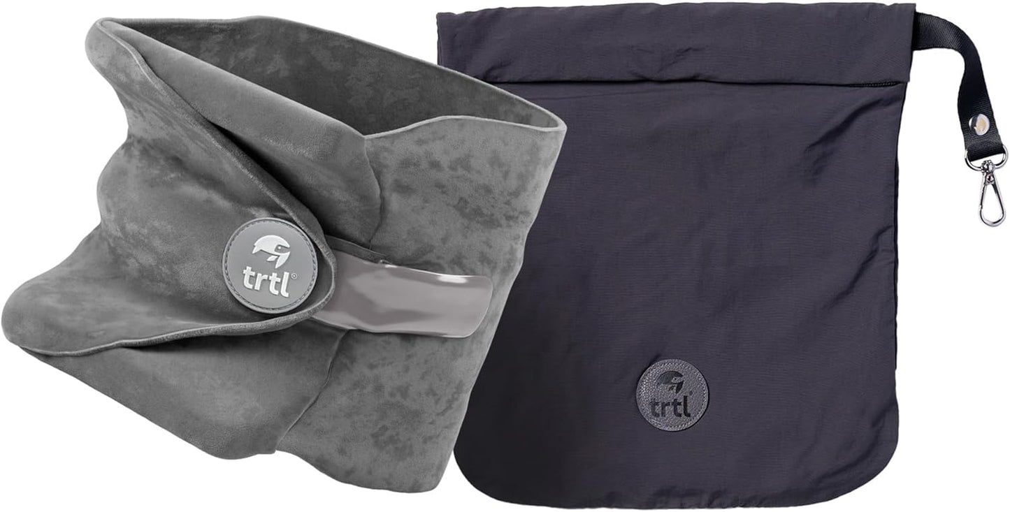 Trtl Pillow - Scientifically Proven Neck Support Travel Pillow for Airplanes - Lightweight and Machine Washable - Ergonomic Design for Traveling on Cars and Trains - Black