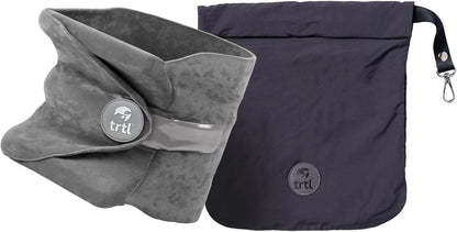 Trtl Pillow - Scientifically Proven Neck Support Travel Pillow for Airplanes - Lightweight and Machine Washable - Ergonomic Design for Traveling on Cars and Trains - Black