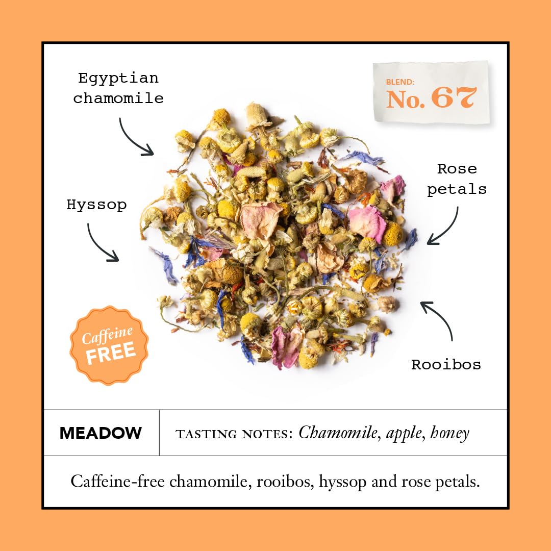 Steven Smith Teamaker Lullaby No. 40, Chamomile, Lemongrass, Lavender, Ashwagandha, Caffeine-Free, Organic Relaxing & Bedtime Wellness, Sugar-Free, Herbal Tea Bags, 15 Sachets, 0.95oz each