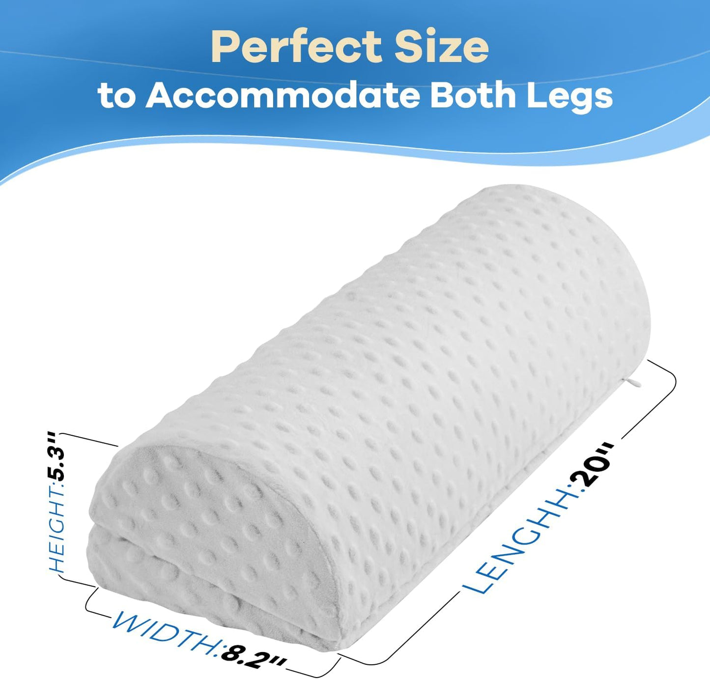 anzhixiu Half Moon Leg Bolster for Back Sleeping- Adjustable Height Under Knee Pillow for Ankles- Pure Memory Foam Leg Pillow for Sleeping on The Bed- Bubble