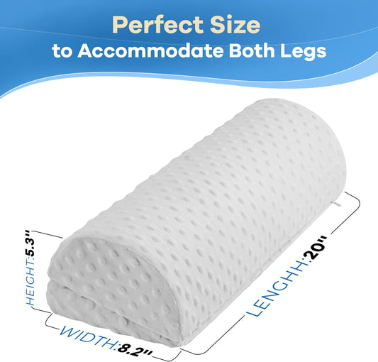 anzhixiu Half Moon Leg Bolster for Back Sleeping- Adjustable Height Under Knee Pillow for Ankles- Pure Memory Foam Leg Pillow for Sleeping on The Bed- Bubble