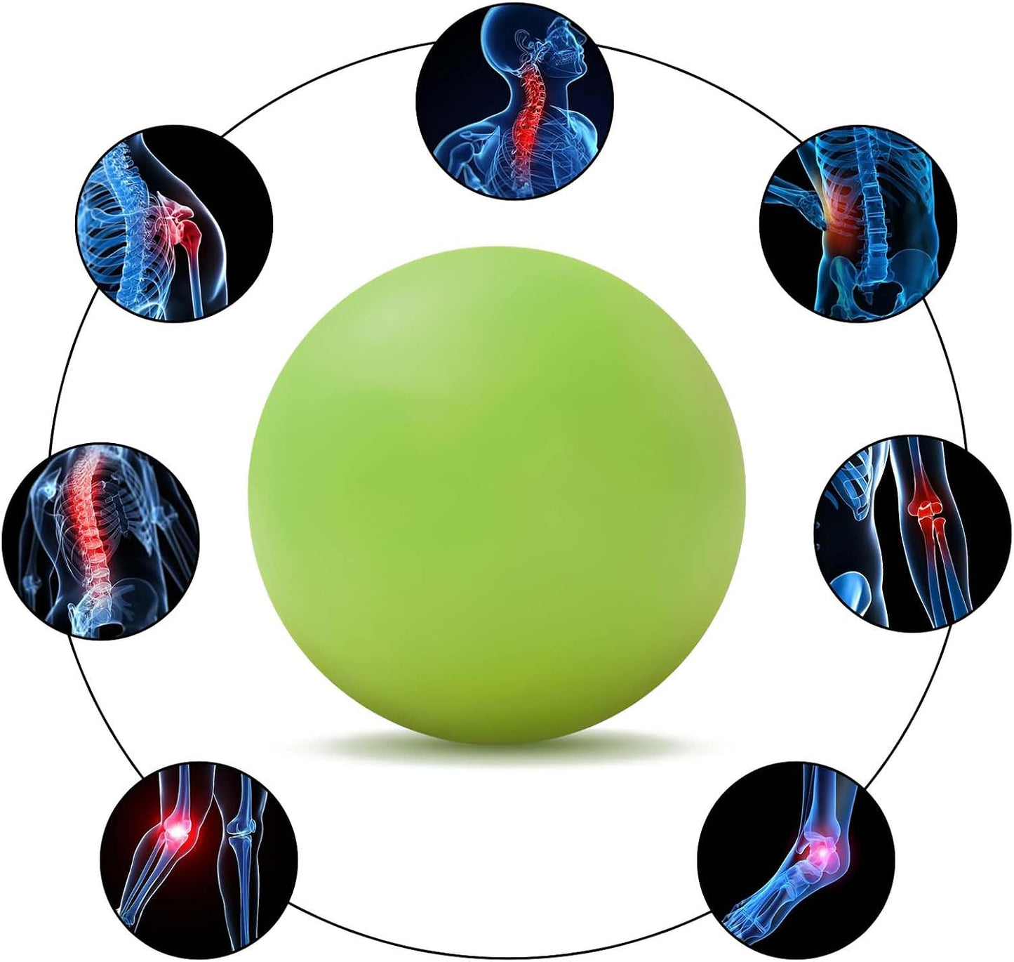 WOVTE Massage Lacrosse Ball for Sore Muscles, Shoulders, Neck, Back, Foot, Body, Deep Tissue, Trigger Point, Muscle Knots, Yoga and Myofascial Release (Blue)
