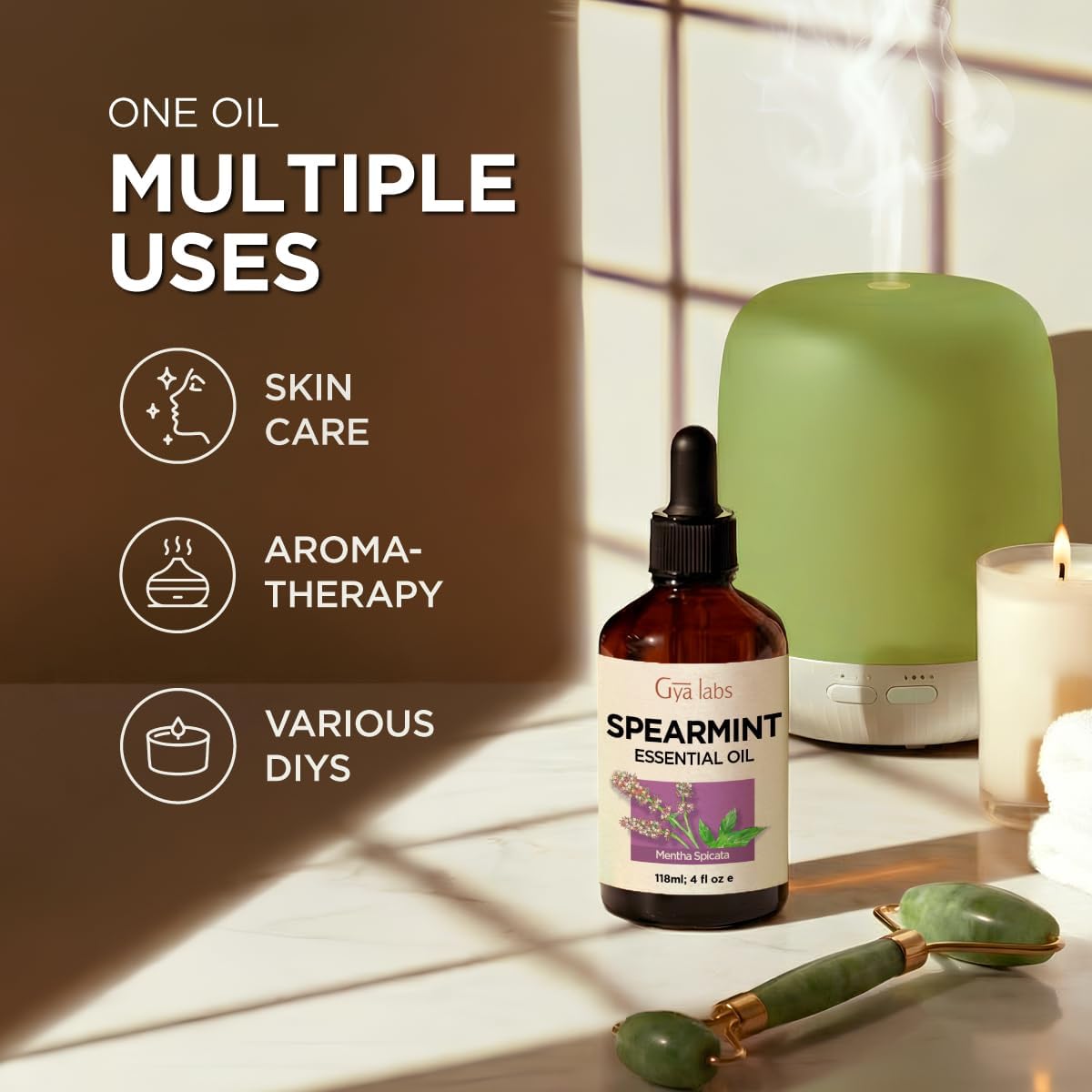100% Pure Lavender Essential Oil - 4 Fl Oz - Lavender Oil for Hair, Skin, Diffuser, Aromatherapy & DIY Candle Making Scent