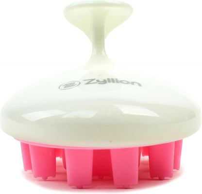 Zyllion Hair Shampoo Brush and Scalp Massager Care for Dandruff Removal, Scrubber, Hair Growth and Exfoliator with Flat and Pointed Soft Silicone Bristles for Women and Men - Green (ZMA-12-GR)