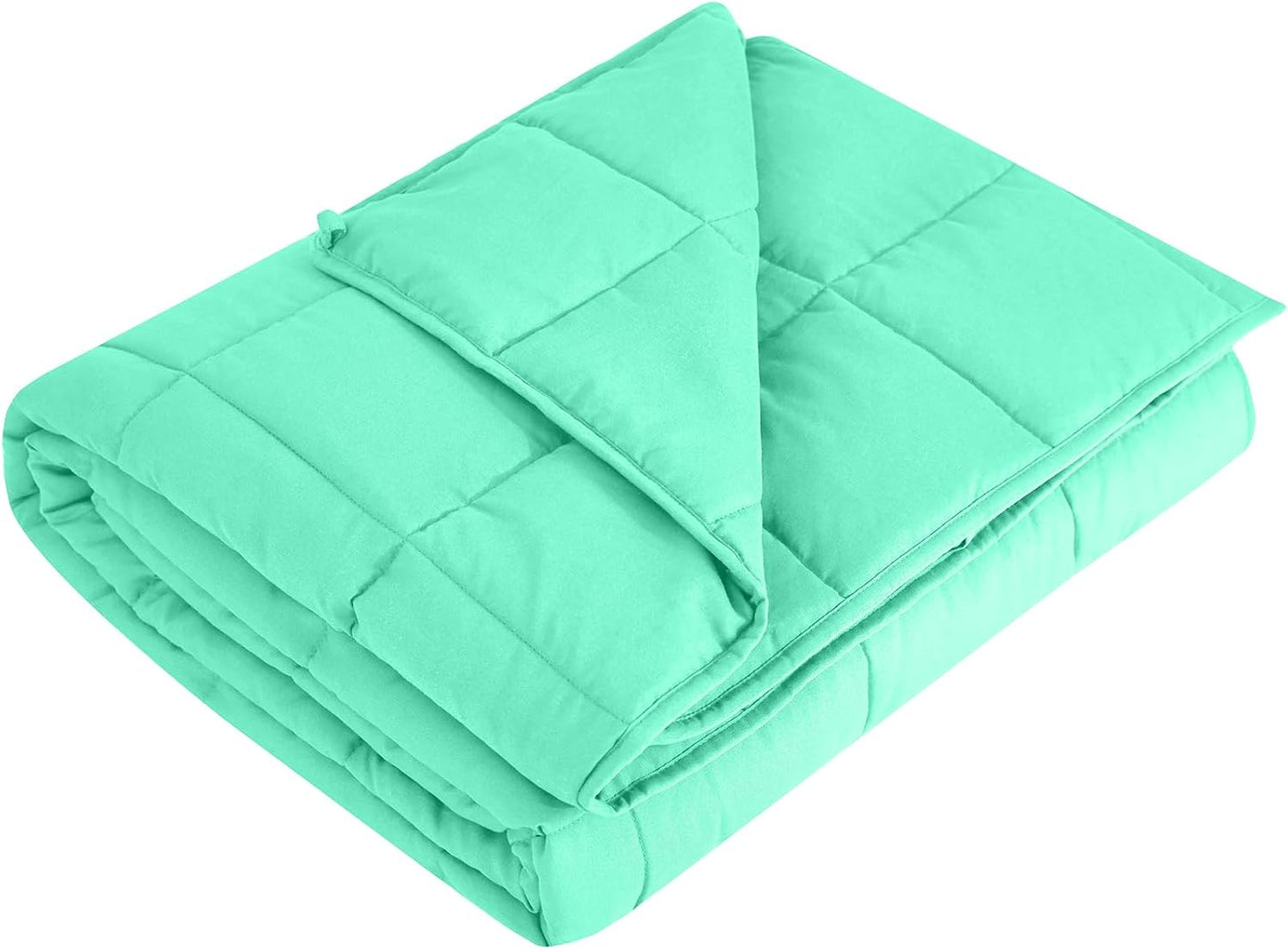 L'AGRATY Weighted Lap Pad 7lb: Small Weighted Blanket for Adults - Cooling Portable Travel Blanket for Relaxation Sleeping - Washable All-Season (29" x 24")