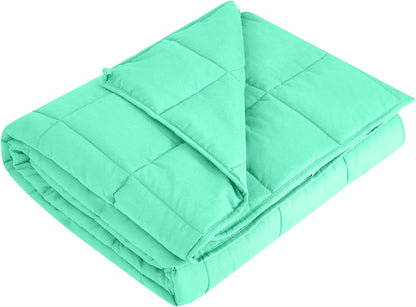 L'AGRATY Weighted Lap Pad 7lb: Small Weighted Blanket for Adults - Cooling Portable Travel Blanket for Relaxation Sleeping - Washable All-Season (29" x 24")