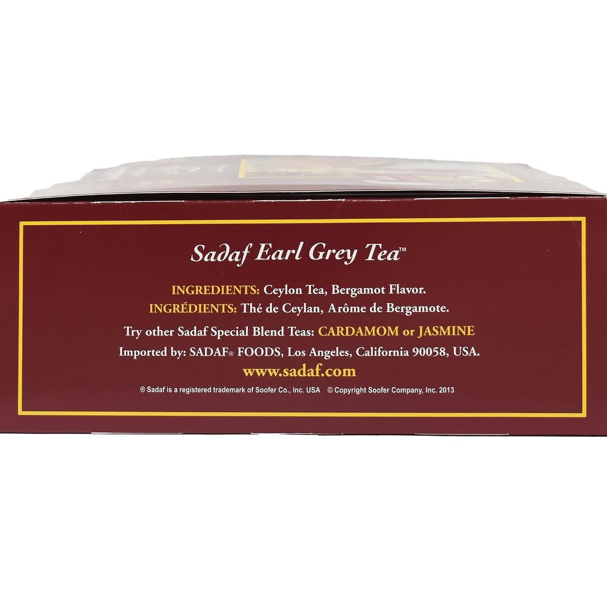 Sadaf Earl Grey Tea Loose Leaf Box 16 oz - Special Blend Earl Grey Ceylon Black Tea - Product harvested in Sri Lanka