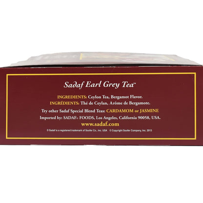 Sadaf Earl Grey Tea Loose Leaf Box 16 oz - Special Blend Earl Grey Ceylon Black Tea - Product harvested in Sri Lanka