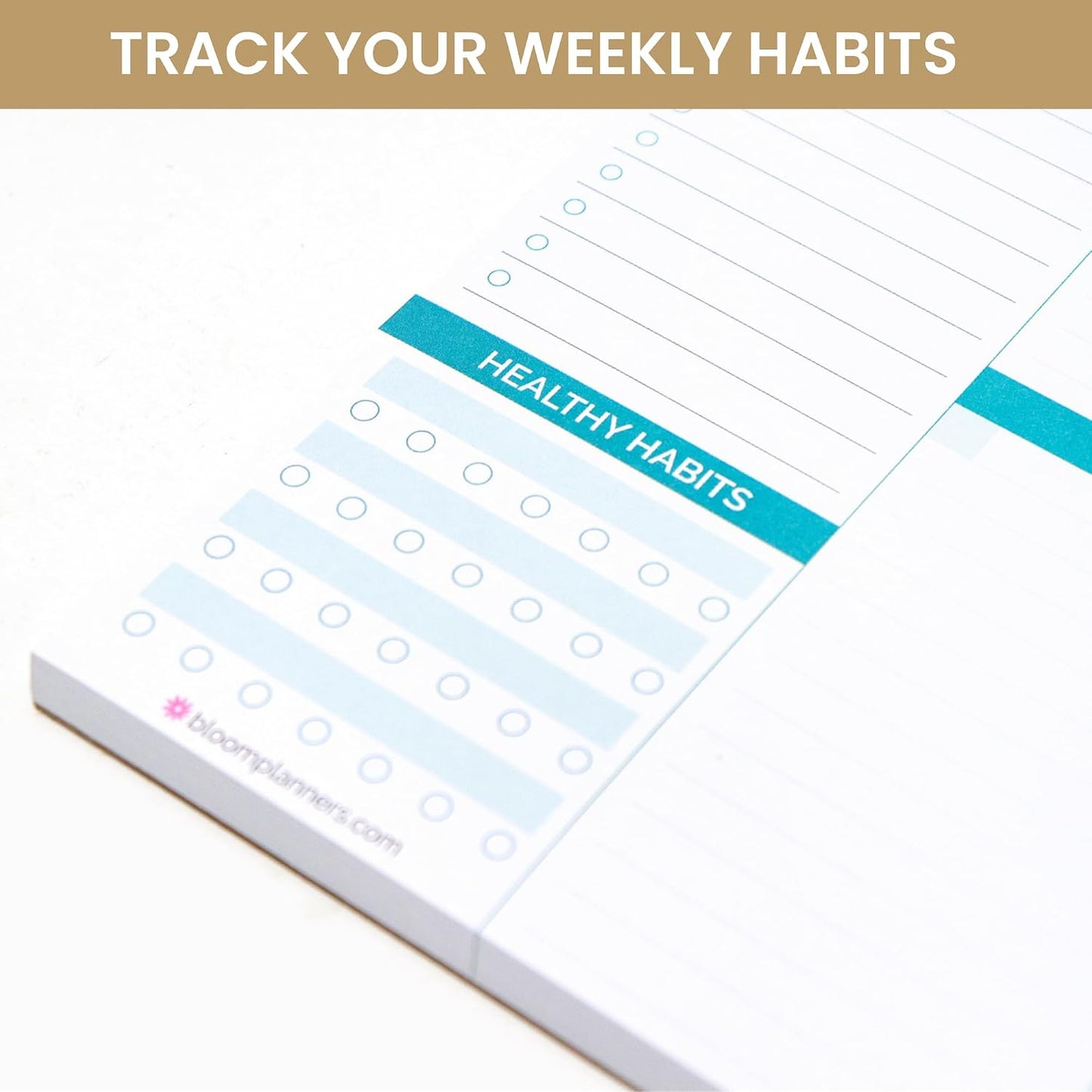 bloom daily planners Horizontal Weekly To Do List Notepad with 60 Undated Sheets - Weekly Desk Planner or Chore Pad with Priorities & Habit Tracker - 8.5” x 11” - Pastel