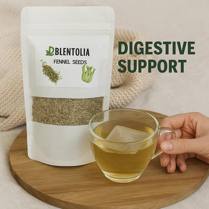 Blentolia Fennel Seed Tea Bags – 30 Count – Herbal Tea for Digestion, Bloating & Wellness – Caffeine-Free & Naturally Soothing