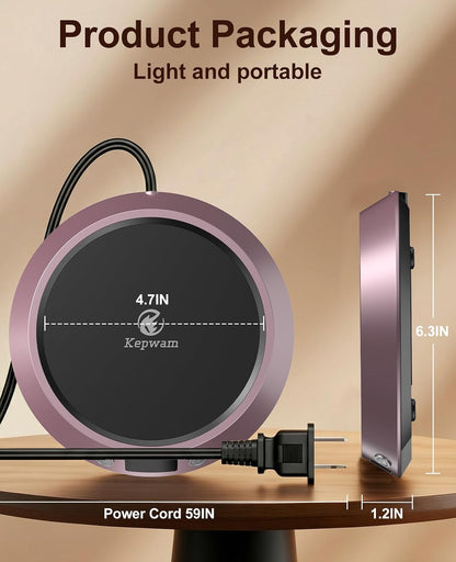 Kepwam Mug Warmer for Desk, Coffee Warmer with 3 Temp Settings & 2-9H Timer