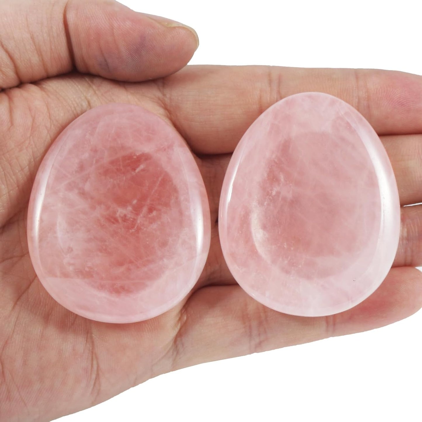 Fekuar Natural Moonstone Crystal Thumb Worry Stone, Hand Carved Healing Crystal Teardrop Pocket Worry Stones for Anxiety Stress Relief Meditation