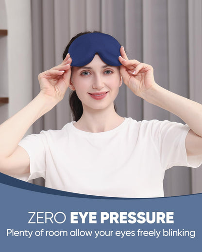 MZOO Luxury Sleep Eye Mask for Side Sleeper Men Women, Zero Eye Pressure 3D Sleeping Mask, Light Blocking Patented Design Night Blindfold, Soft Eye Shade Cover for Travel, Black