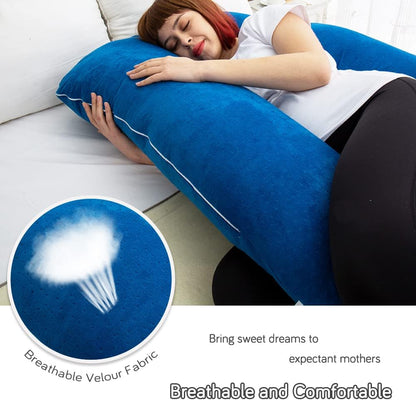 60 Inch Pregnancy Pillow for Sleeping, Extra Large U Shaped Body Pillow, Maternity Pillow for Pregnant Women with Velvet Cover (Dark Grey)