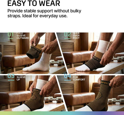 Modvel Foot & Ankle Brace Socks for Sprained Ankle Compression Sleeve - Foot Support for Women & Men - Tendonitis & Arthritis Ankle Brace Sports Running, Torn Ligaments & Women Stabilizing Ankle Wrap